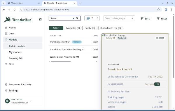 zvolenie rozpoznávacieho modelu